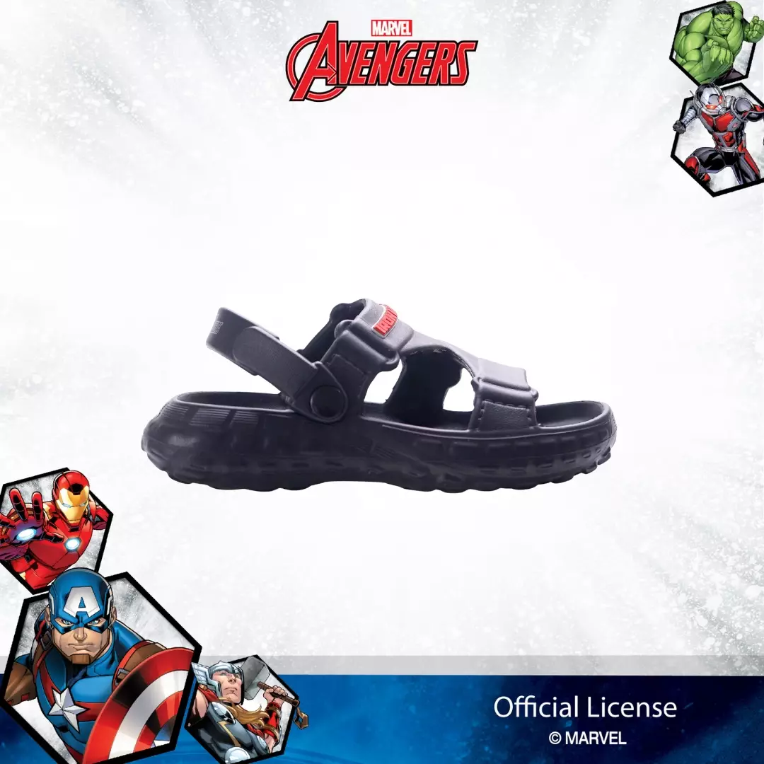 AVENGERS - SANDAL LAKI ANAK TANGGUNG CH330086LT SELOP FULL KARET - HITAM