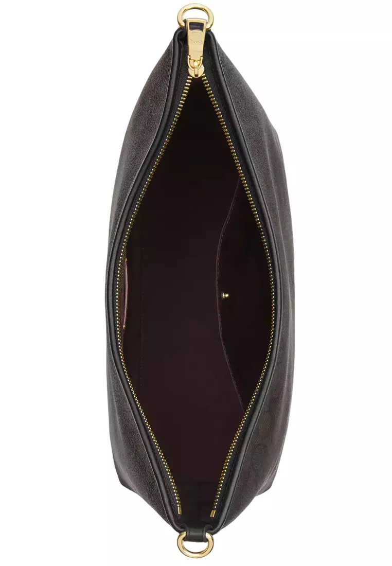 Laurel Large Shoulder Bag In Signature Canvas - Walnut/ Black CY685