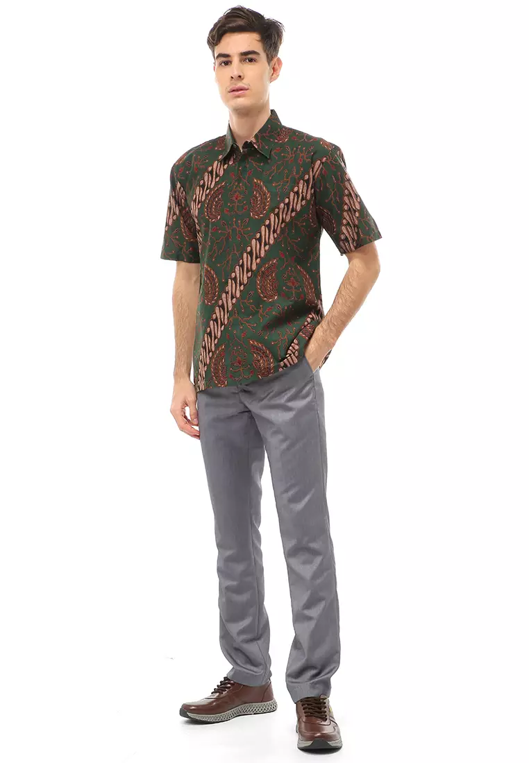 Kendrick Atasan Formal Kemeja Batik Pria Ajisaka Short Sleeve Material Cotton ORIGINAL