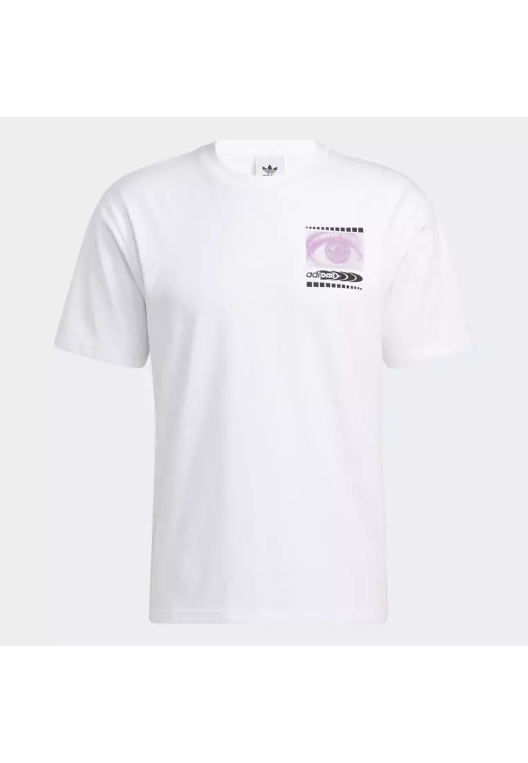 White adidas shirt hot sale with pink logo