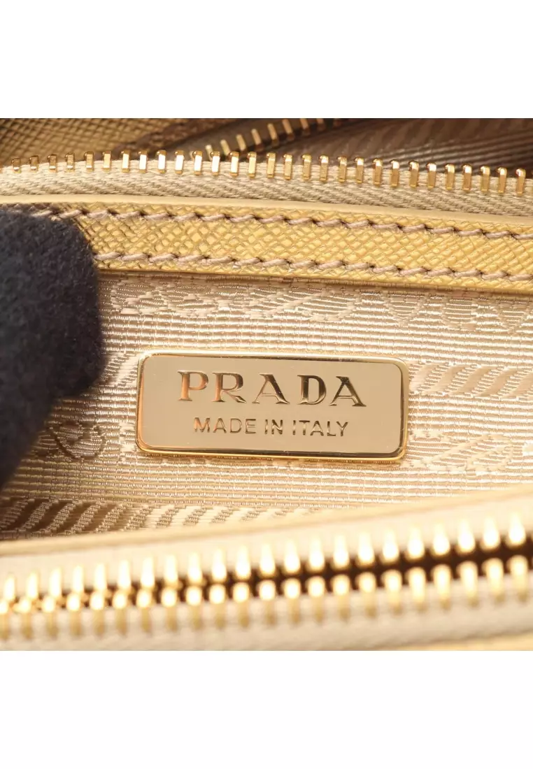 Pre-Loved Prada Galleria SAFFIANO LUX 2WAY Handbag Saffiano leather gold