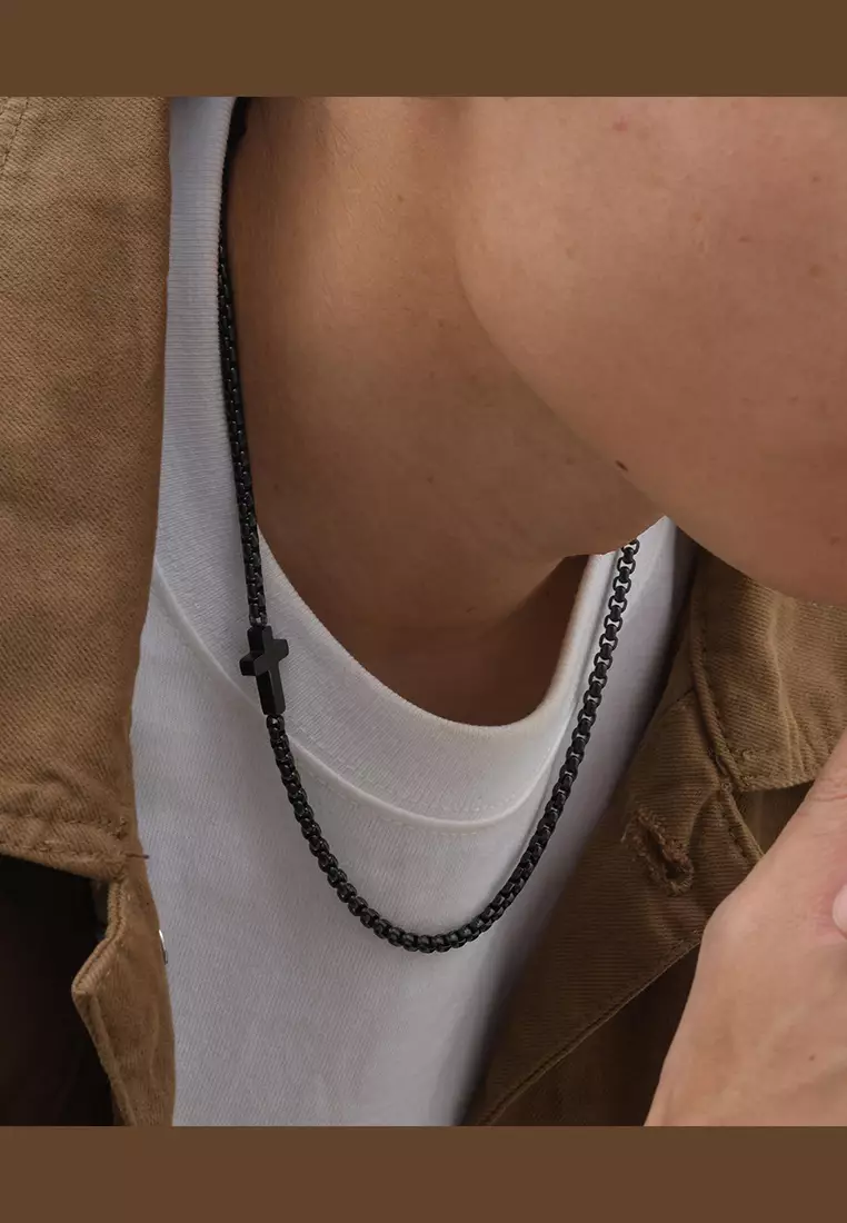 Titanium Steel Minimalist Cross Necklace JW QX-1892