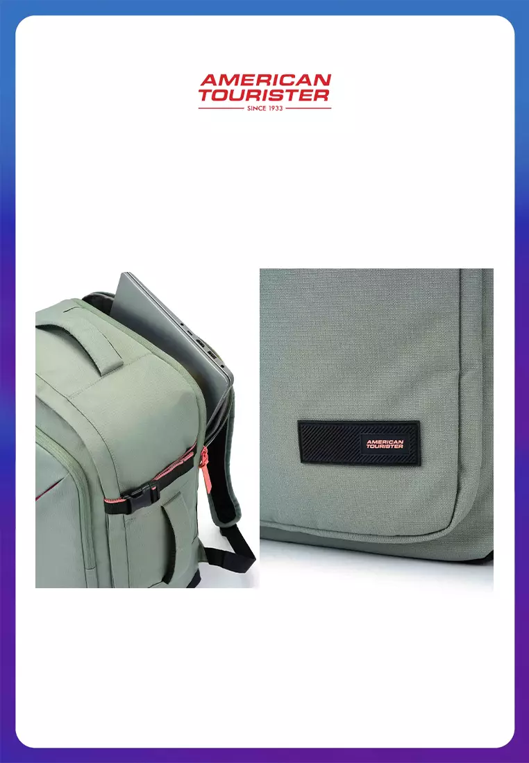American Tourister Take2Cabin Casual Backpack M V2 - Sage/Coral