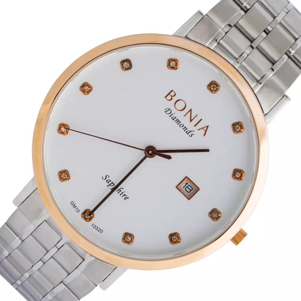 Bonia B10320-1317 Jam Tangan Analog White Dial Stainless Steel