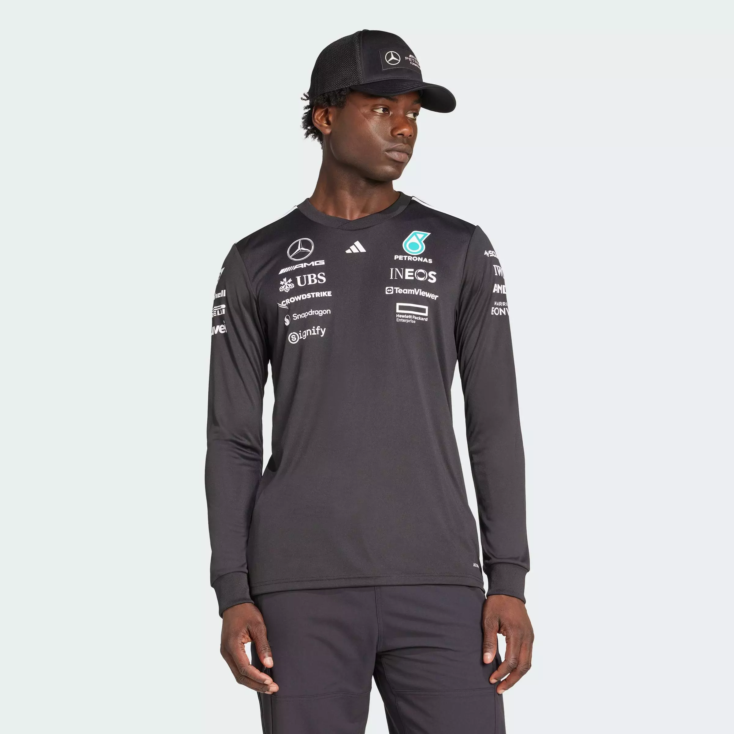 Motorsport MERCEDES - AMG PETRONAS FORMULA ONE TEAM DRIVER JERSEY LONG SLEEVE Men Black JW5364