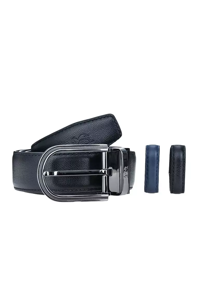 Tumbled Leather Bifold Wallet & Gun Metal Buckle Leather Belt Combo Gift Set