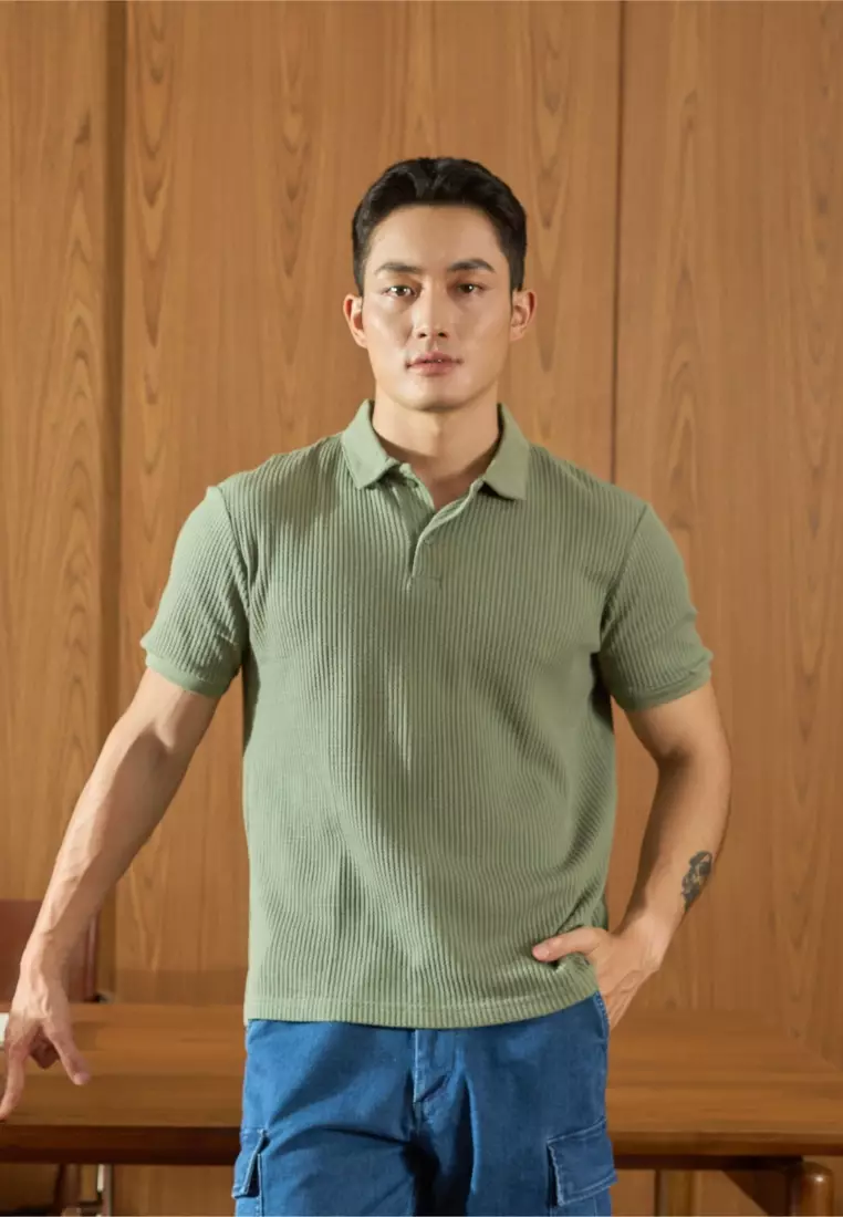 Kale Wale Green / Kaos Rajut Pria Lengan Pendek