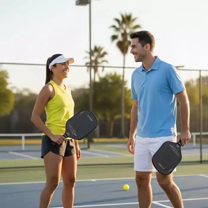 Raket Pickleball Ianoni PILOT 2.0 T700 Carbon Thermoformed Max Spin Hitam