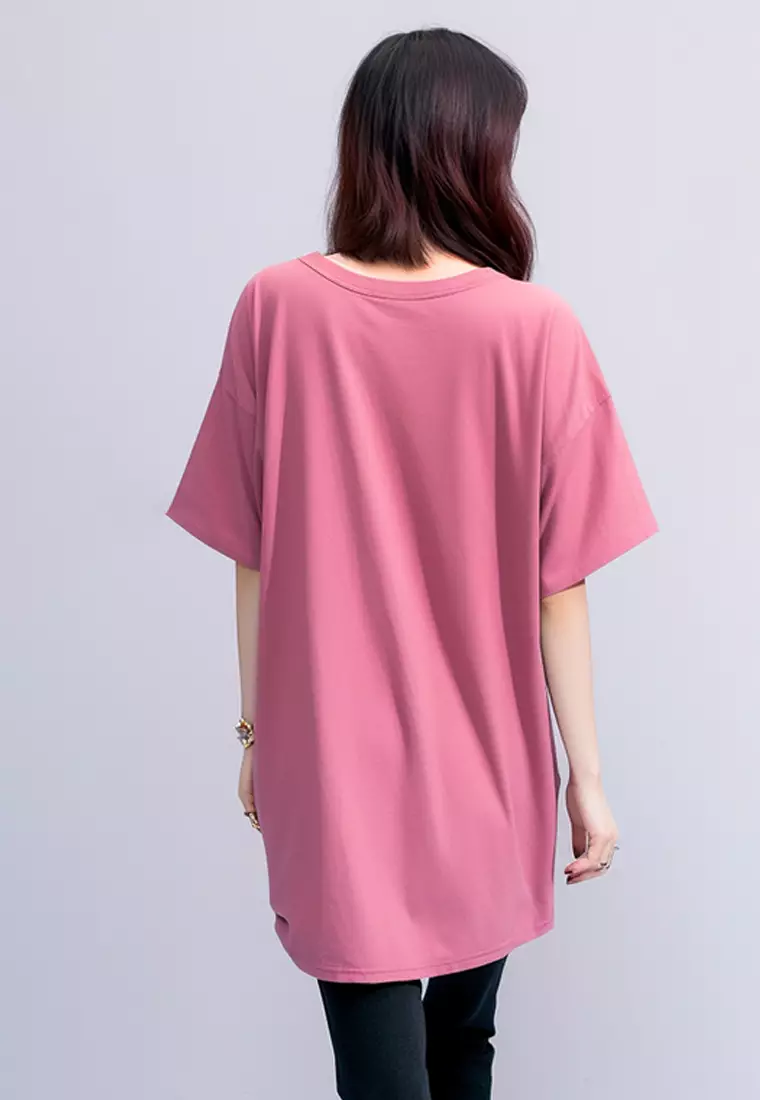LTC26 Dress Kaos Casual Logo Pink Wanita