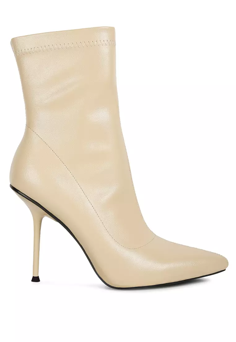 Discount on London Rag  shoes - SKU: Beige High Pointed Heeled Ankle Boot