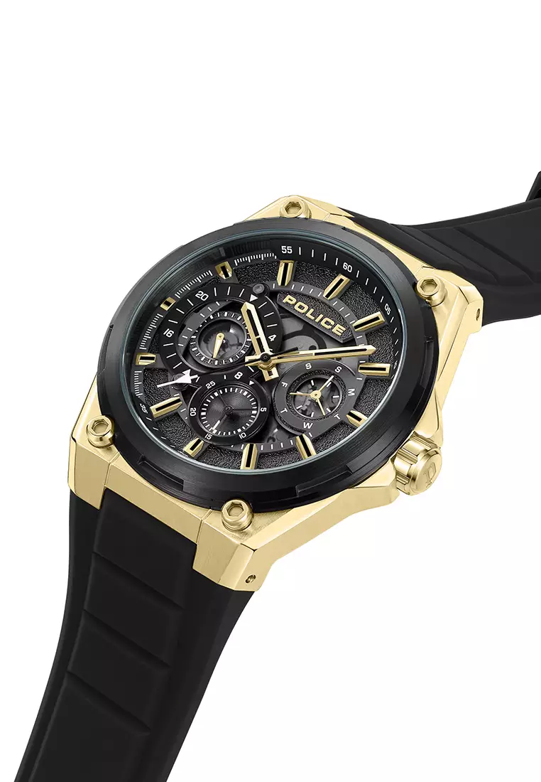 Police Salkantay Black Rubber Analog Quartz Watch For Men PPEWJQ2203241