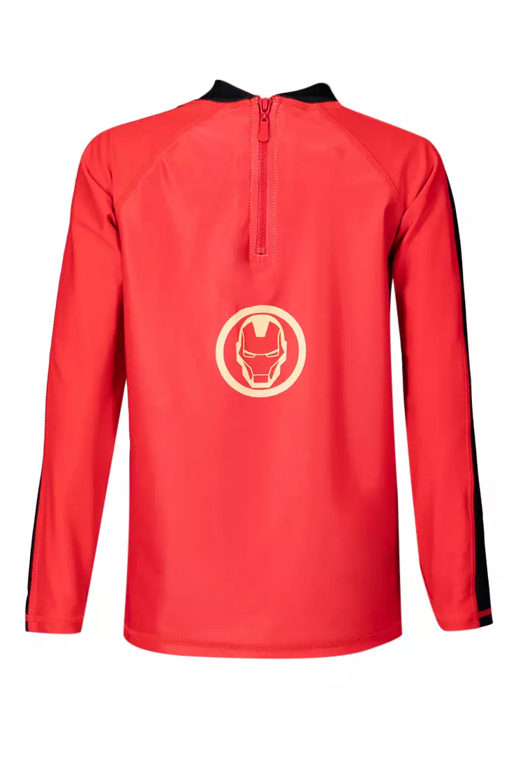 Iron Man Long-Sleeved Rashguard Kids Swimwear