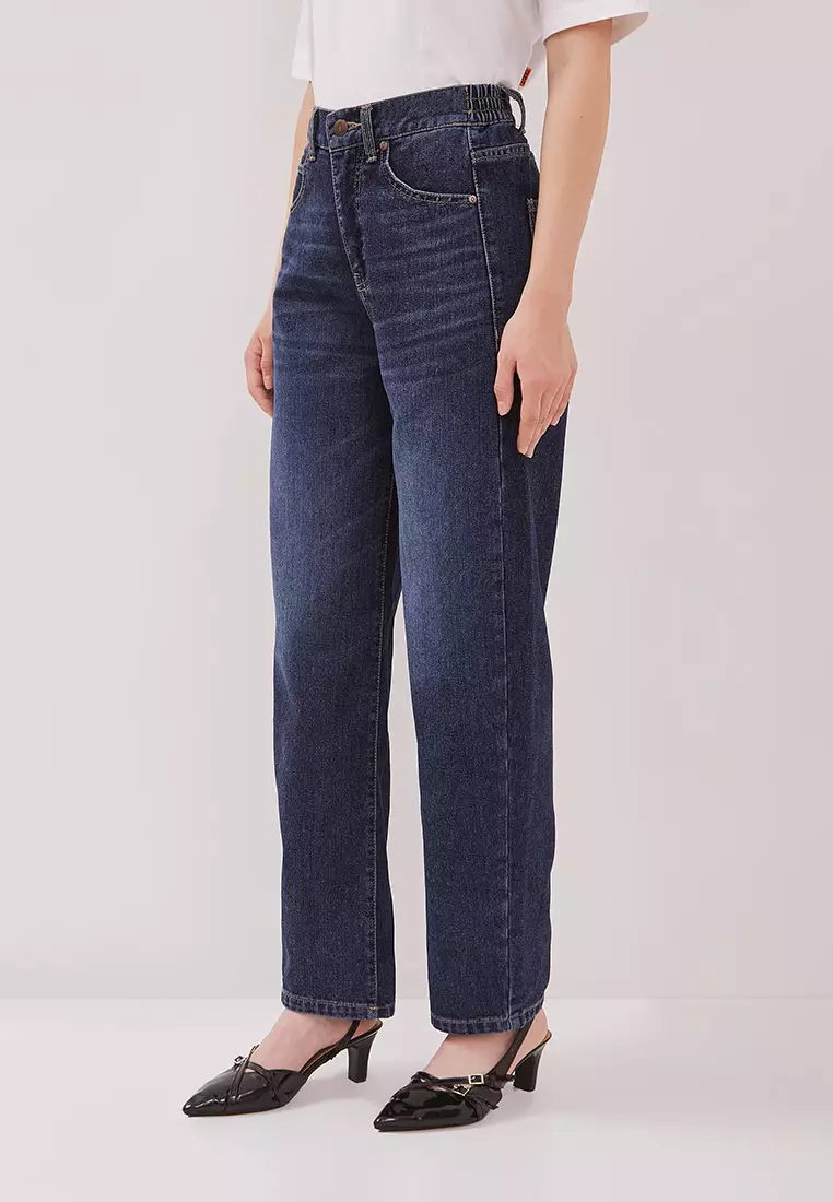 DUST Celana Barrel Jeans Naruna Blue (D.3226)