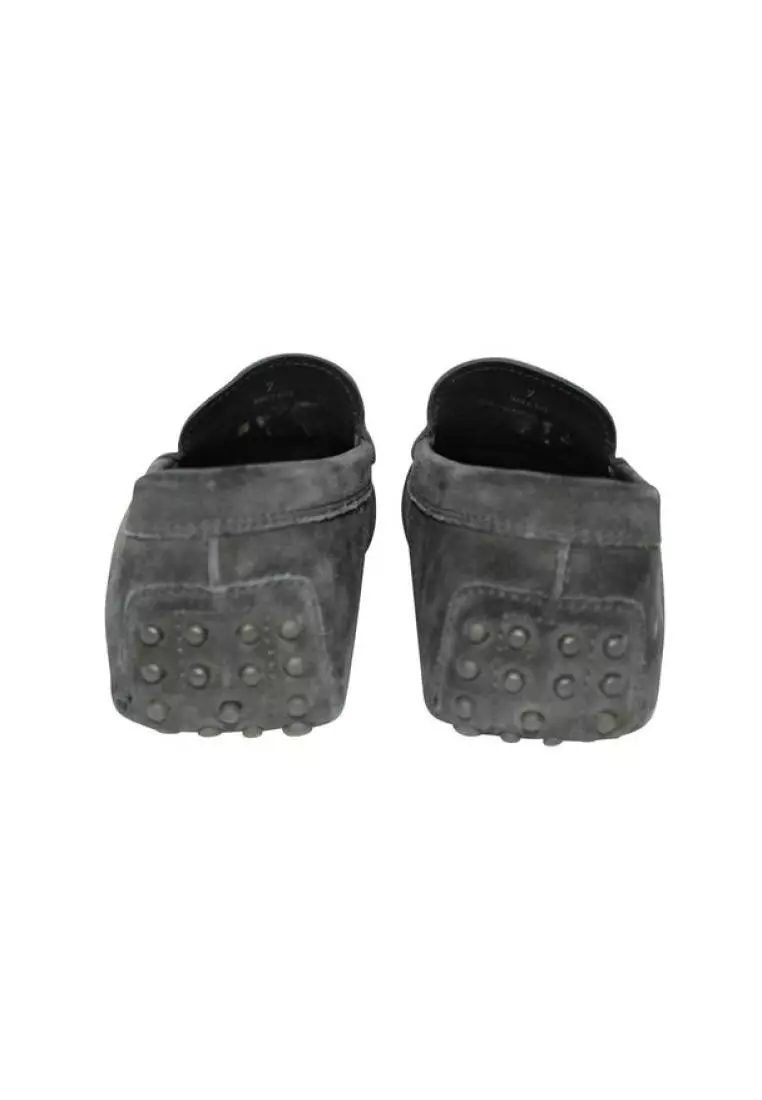 Tod's black suede loafers hot sale