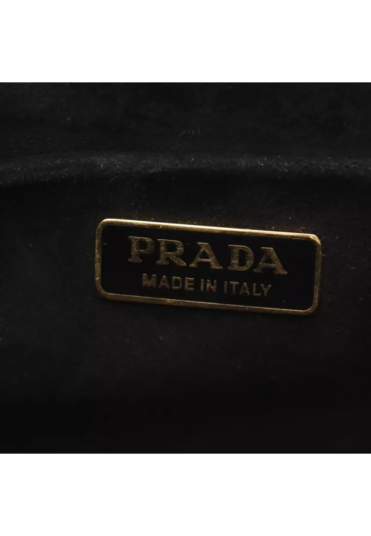 Pre-Loved Prada cahier Shoulder bag Velor black multicolor