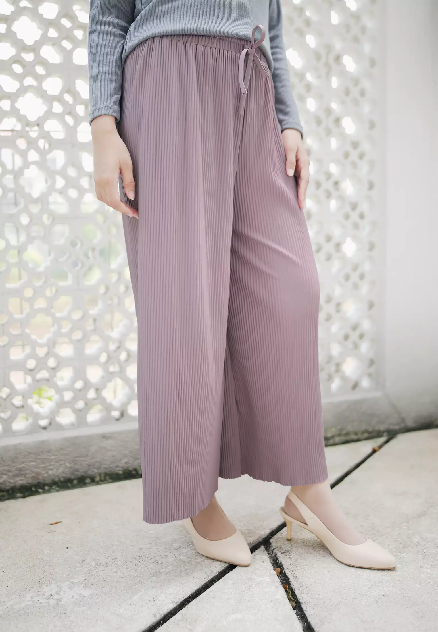 Zelena - Jenna Plisket Kulot | Celana Panjang Wanita | Pants - Feels Orchid