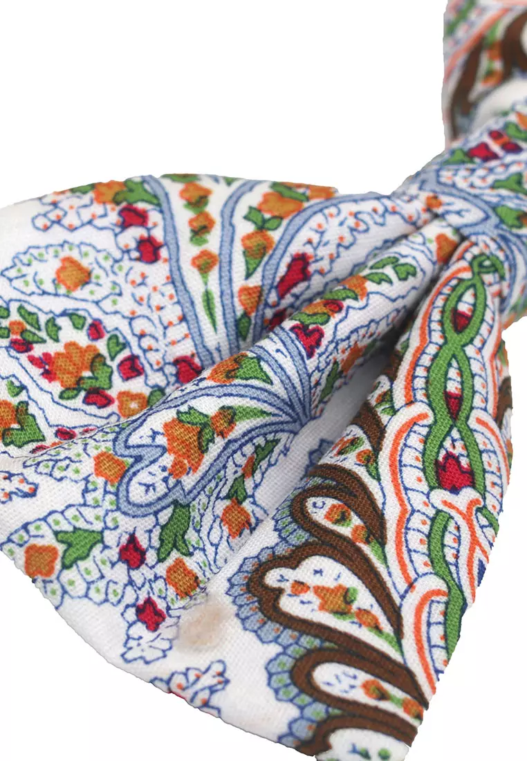 Houseofcuff Dasi Kupu Bowtie Pocket Square Saputangan Abu Bunga A32