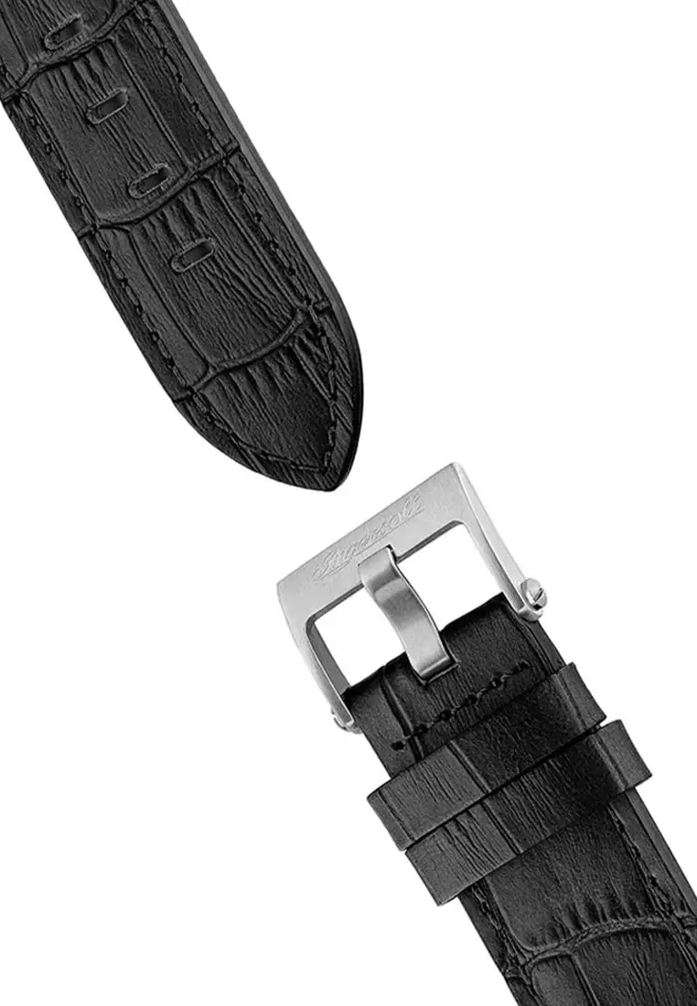 (FREE GIFT) Ingersoll The Spirit Black Leather Analog Automatic Watch For Men INI15801 IC001GB-GWP
