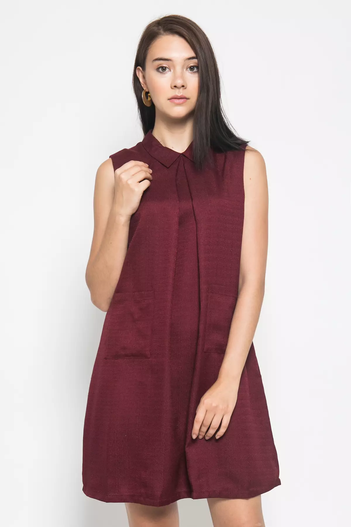 Flor Dress In Maroon