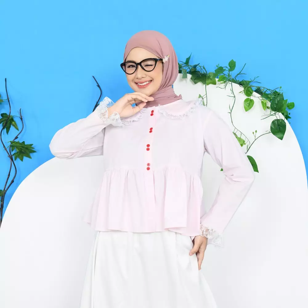 Biyaa Poplin Blouse - Soft Pink M19755 R23S2