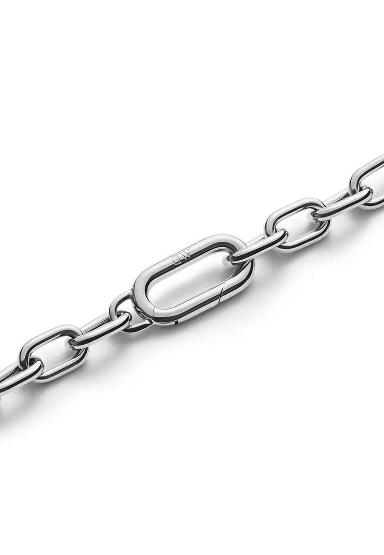 Crystal Link Necklace Silver Fashion Necklace for women and men - Stainless Steel & Crystal - DW Official Jewelry - Authentic