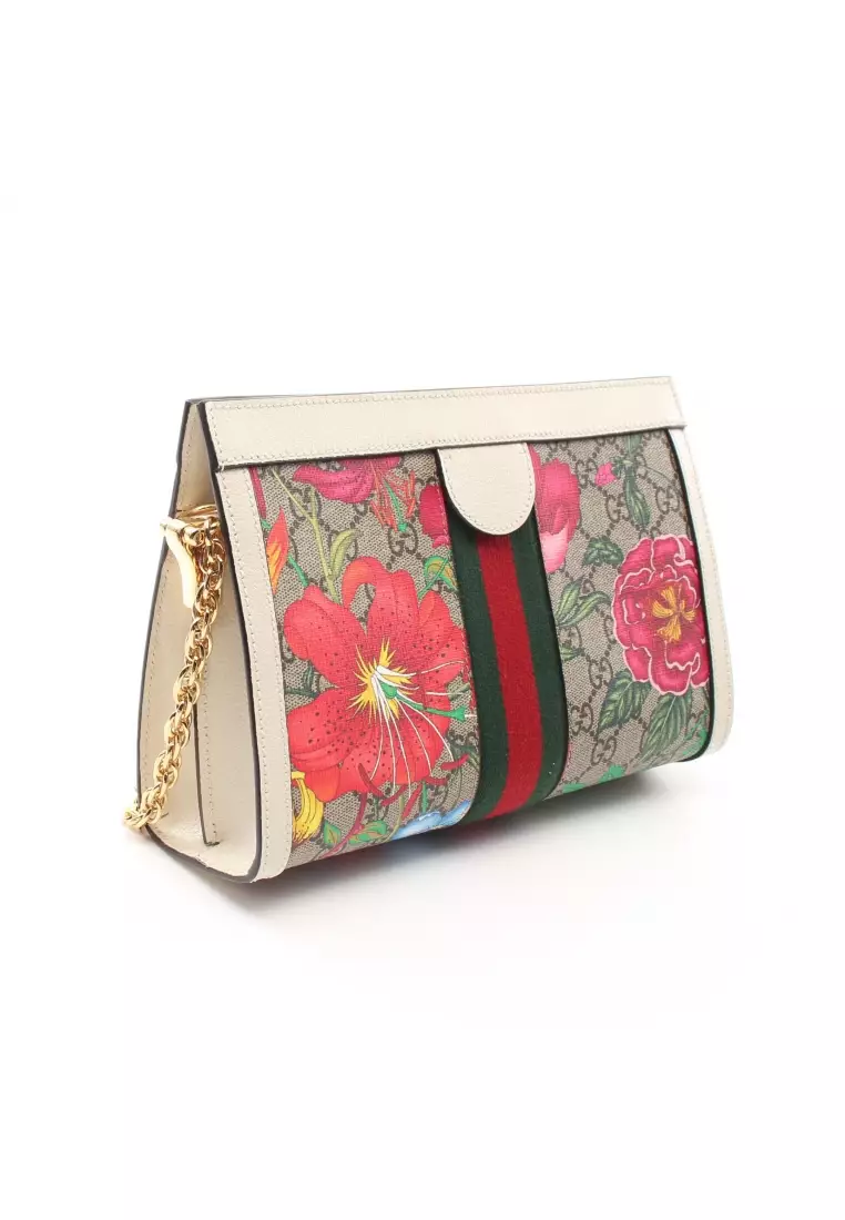 Buy Gucci Pre loved Gucci Ophidia Small GG Flora chain shoulder