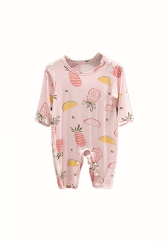 Viva Felicity pink Long Sleeves Baby Bamboo Button Sleepsuit AE2F8KAC091D5BGS_1