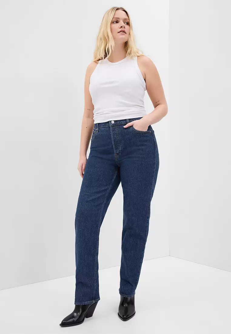 Gap high rise straight jeans deals