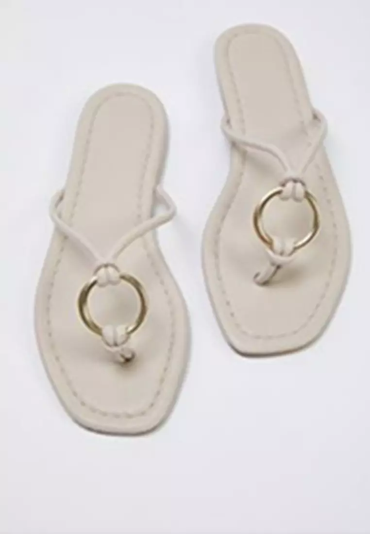 Metal Accessory Flip Flops