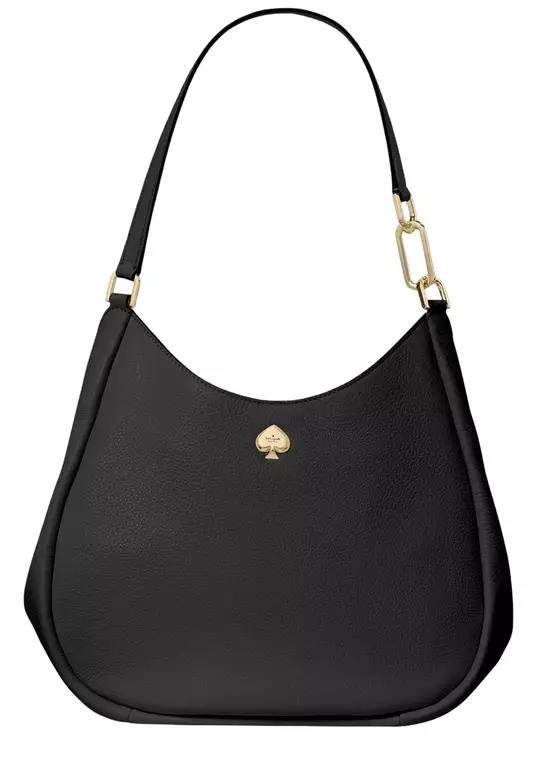 Kayla Large Triple Compartment Shoulder Bag - Black KL804