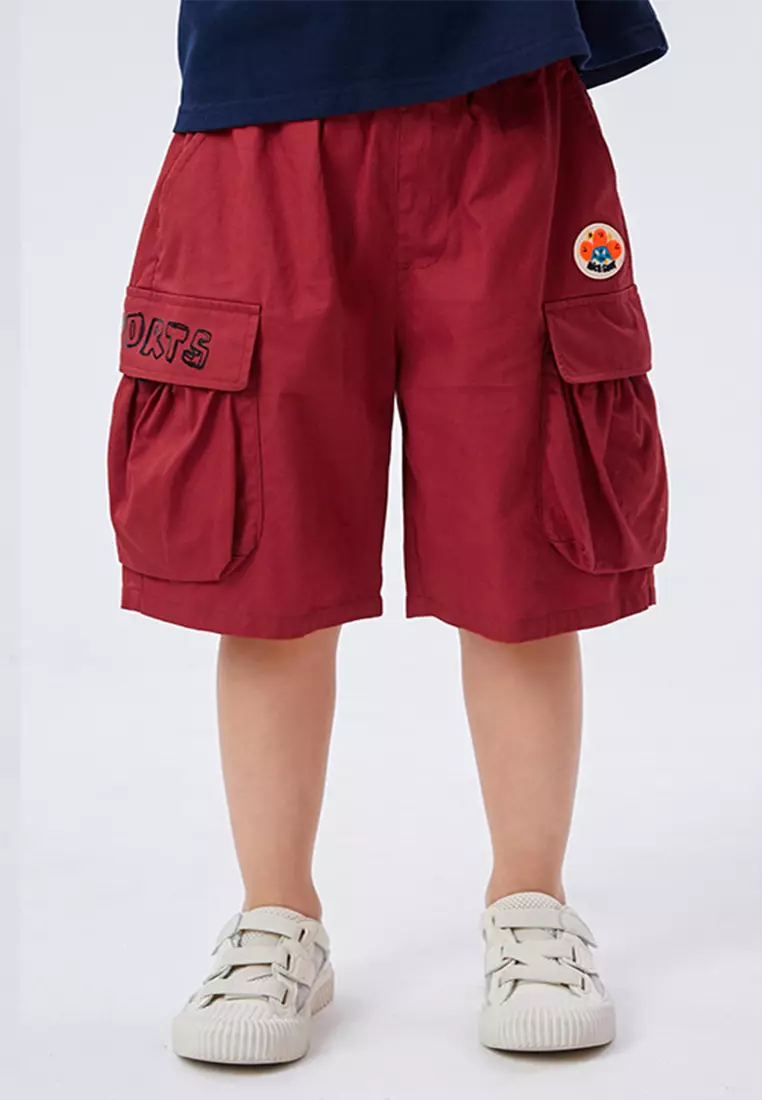 Graphic Printed Cargo Shorts With Double Pockets