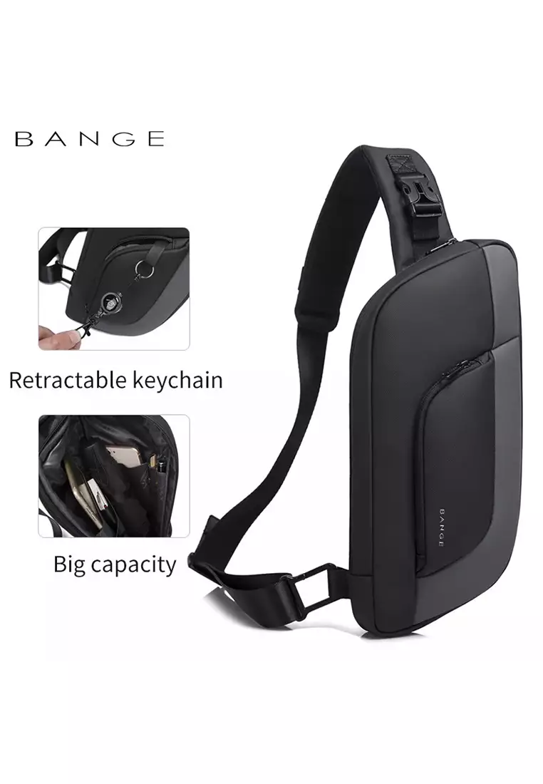 Bange BG7312 Tas Selempang Sling Bag Pria - BLACK GREY