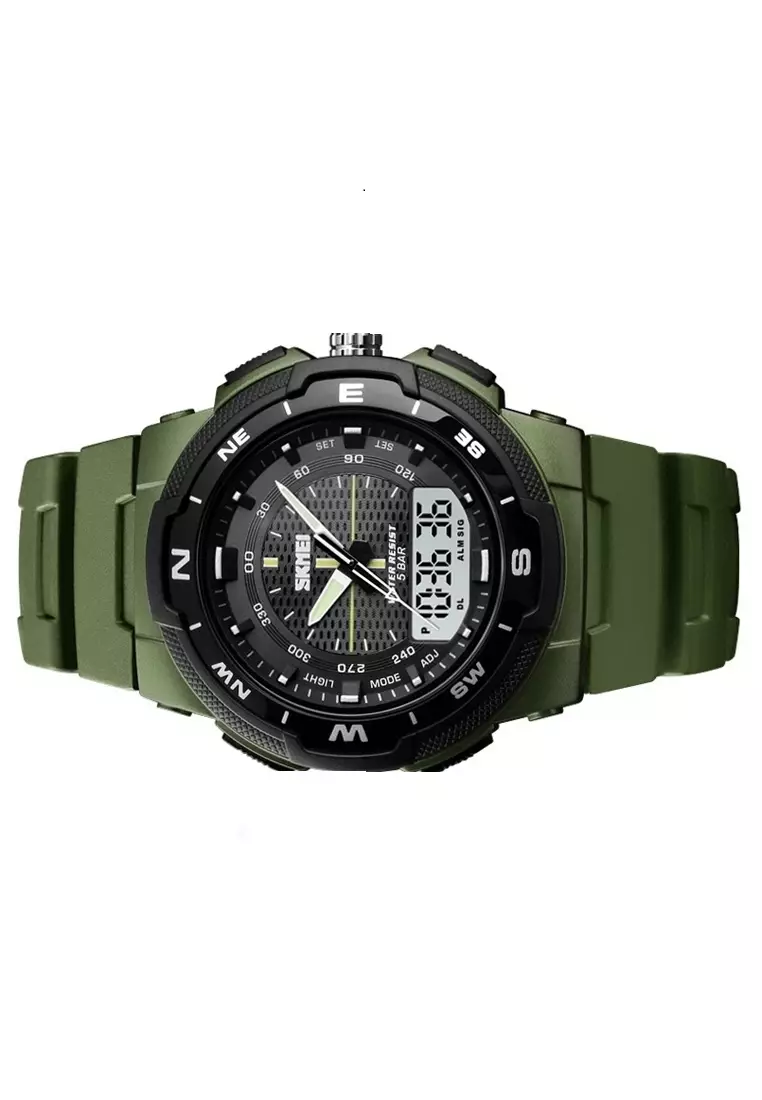 Jam Tangan Kasual Analog Digital Pria Waterproof Strap Tali Material PU PP02 ORIGINAL