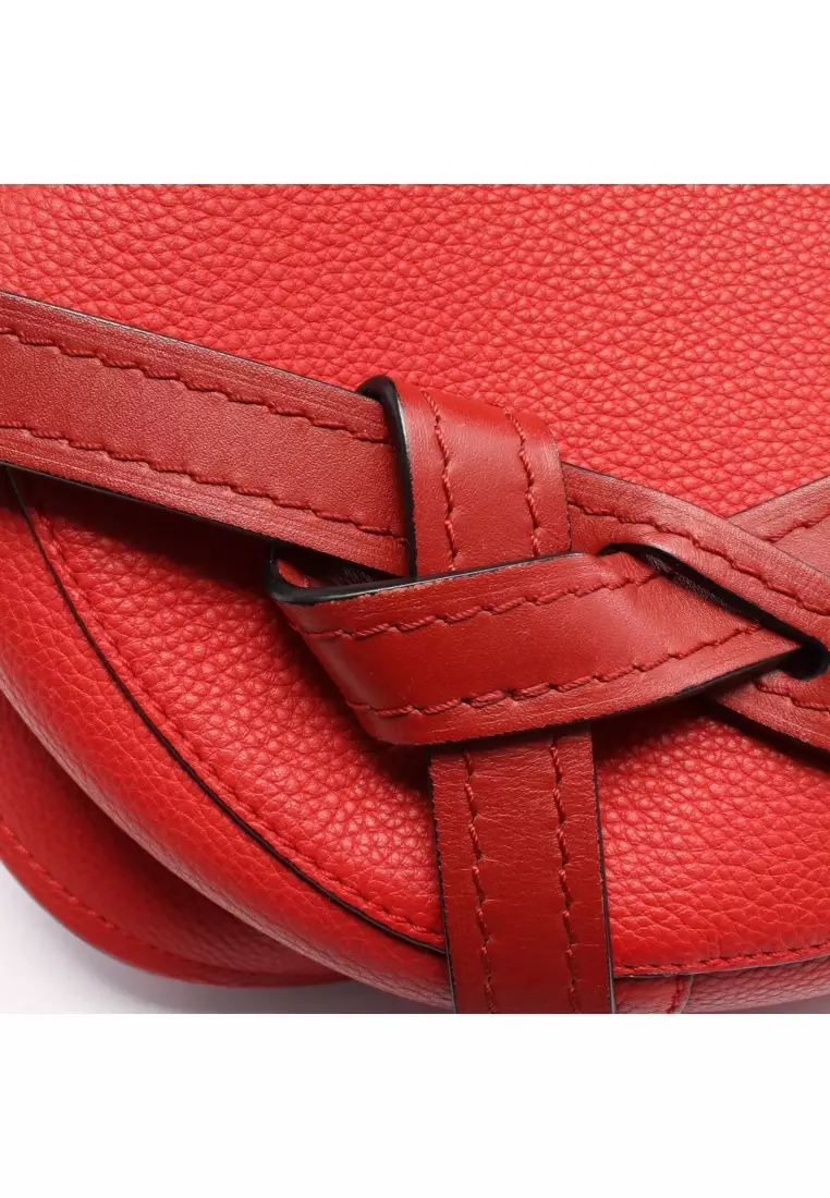 Pre-Loved LOEWE Gate Small Shoulder bag leather Red