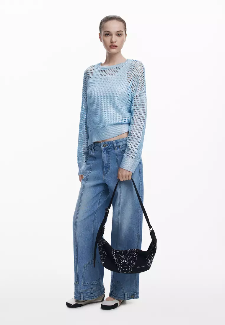 Small faux leather studded bag