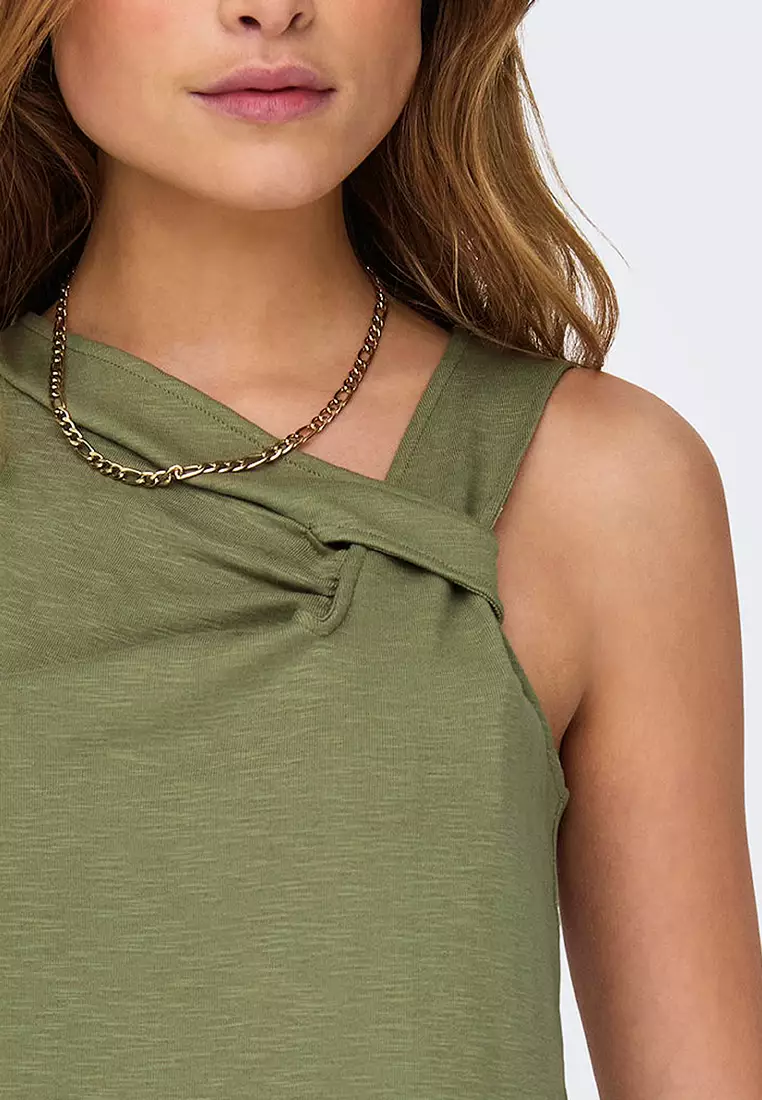 Sleeveless Knot Jersey Tank Top