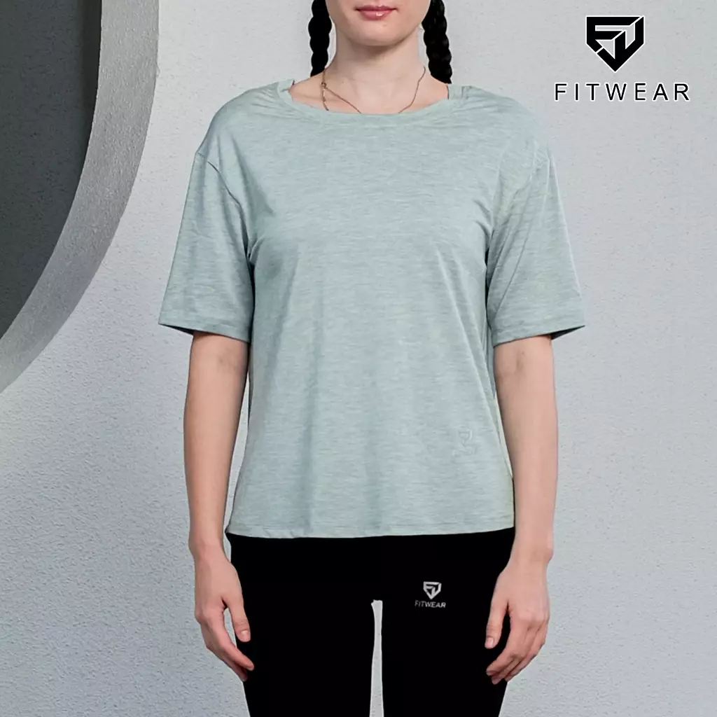 Fitwear - Kaos Olahraga Wanita FITWEAR DRYFIT OVERSIZE BETTY BACK TWIST TIE S/S - MINT