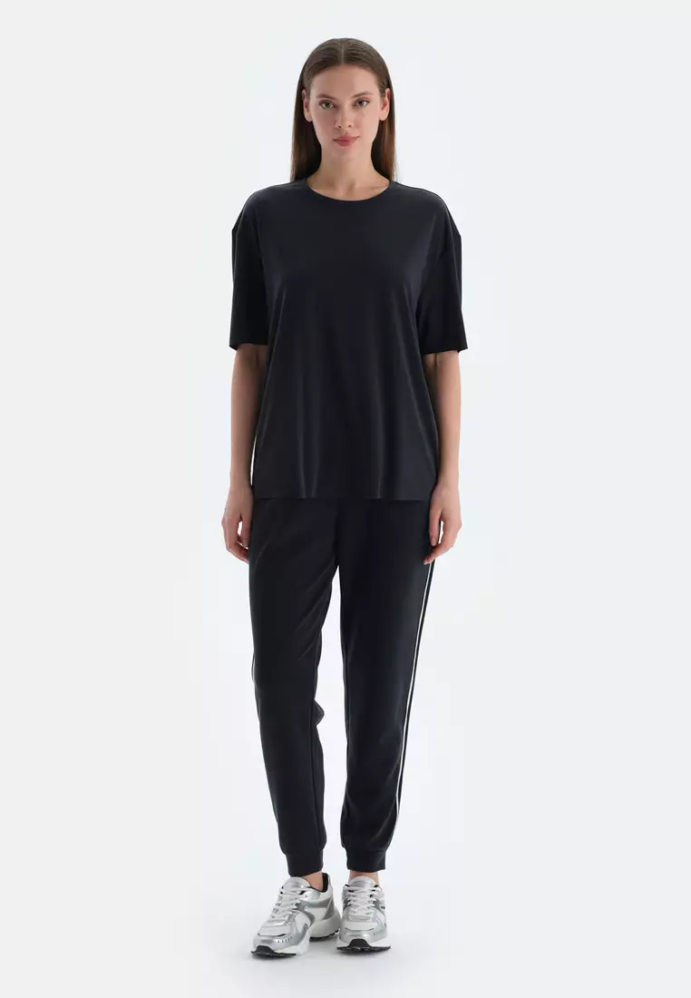 Black Trousers, Jogger, Rib, Activewear for Women