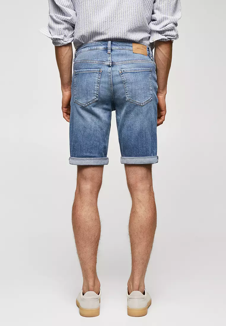 mens slim fit denim shorts