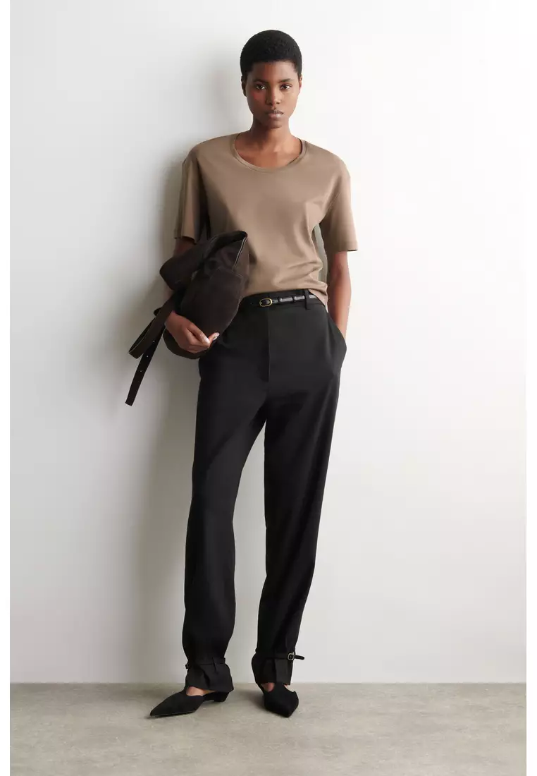 SCOOP-NECK COTTON T-SHIRT