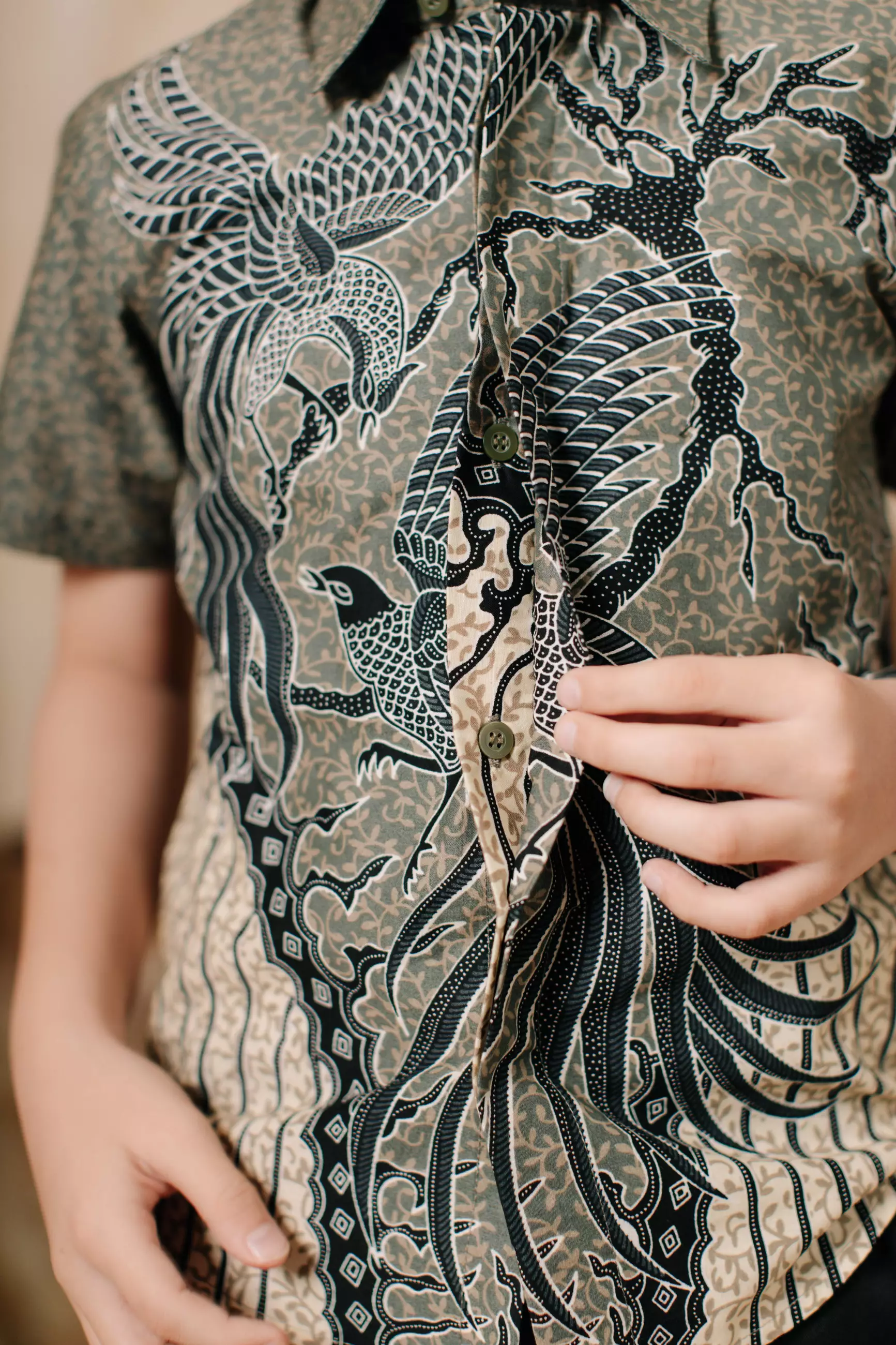 Atmara Grey Kemeja Batik Anak Pria Kemeja Batik Anak Cowok Katun