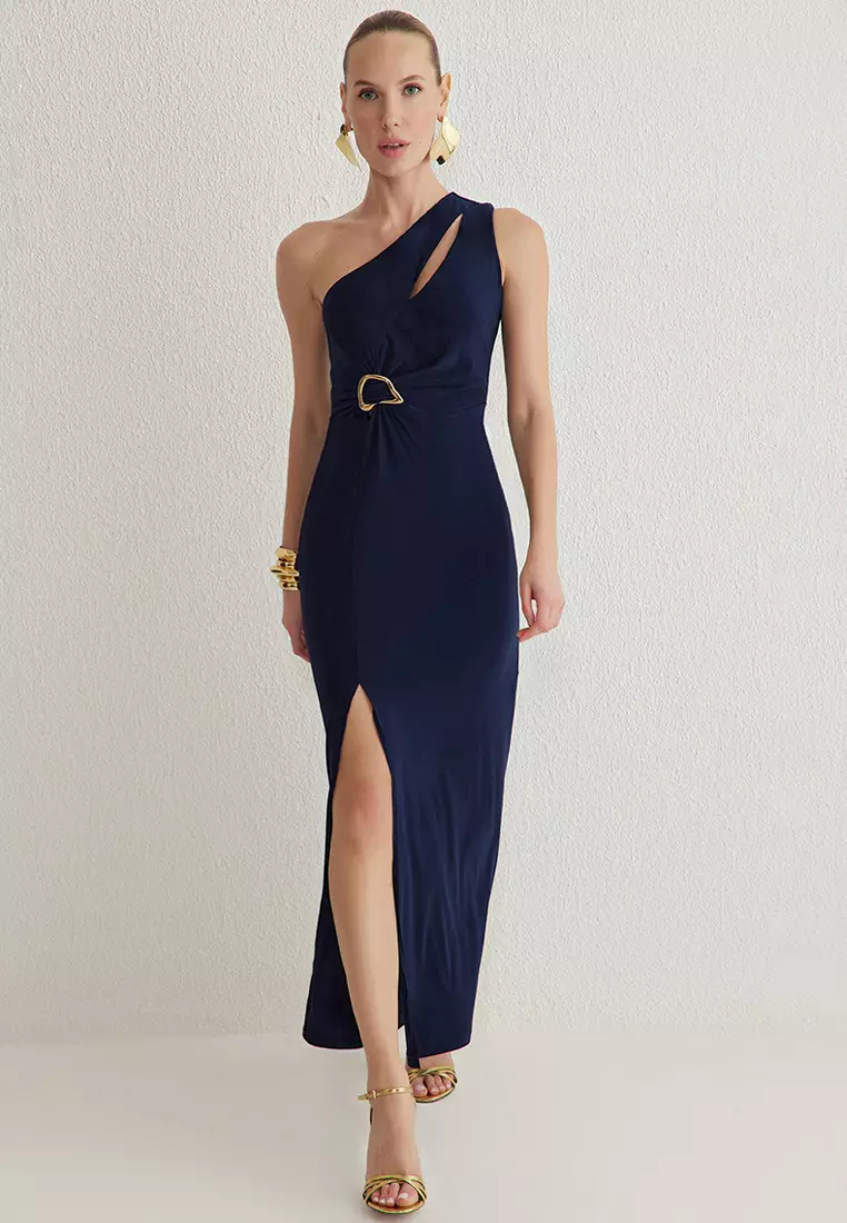 strapless open back dress Jianna Peated Maxi Dress main image 0