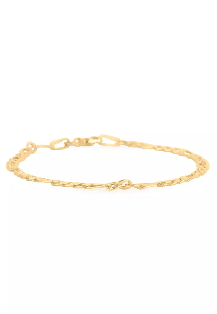 Figaro Chain Bracelet 14k Gold