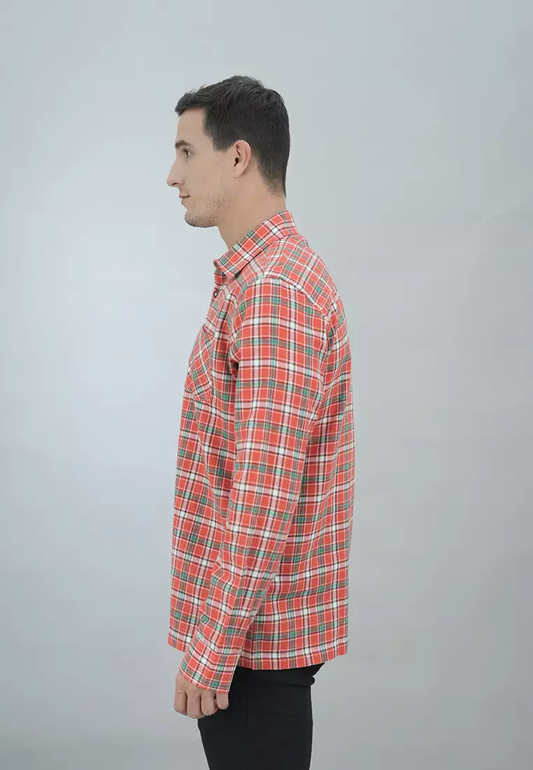 LGS - Macario Shirt - Kemeja Casual Pria - Lengan Panjang - Motif Kotak-Kotak - Reguler Fit Kain Katun