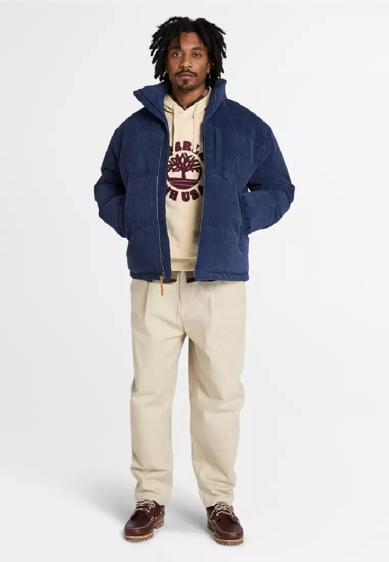 男款燈芯絨防水羽絨外套