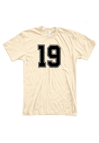 MRL Prints beige Number Shirt 19 T-Shirt Customized Jersey C1E6AAA6A00A67GS_1