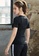 B-Code black ZYS2030-Lady Quick Drying Running Fitness Yoga Sports Short Sleeve Top -Black 91841AAF262099GS_4