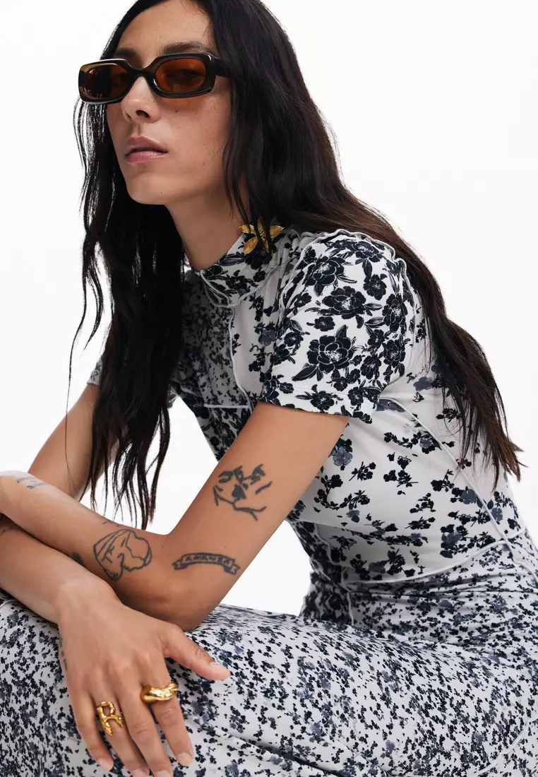 Desigual Woman Floral midi dress.