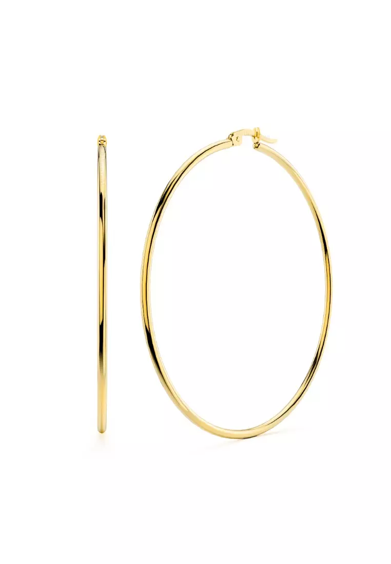 Trishia Hoop Earrings 60mm-Yellow Gold
