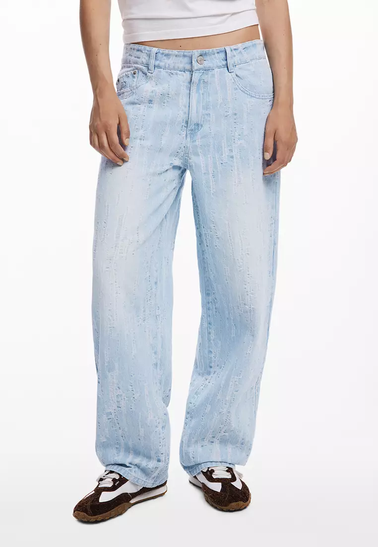 Worn denim pants for women I Desigual.com